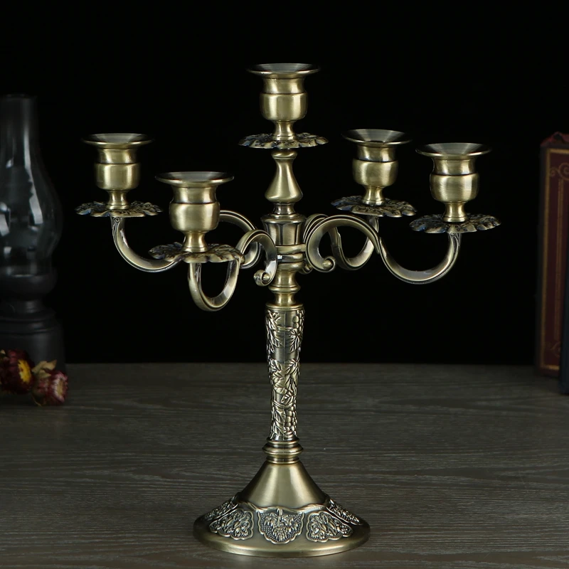 Nordic Retro Metal Five Arm Candlestick Home Decor Candle Holders Wedding Centerpieces Romantic Accessories Bougeoir Gift FC373 | Дом и сад