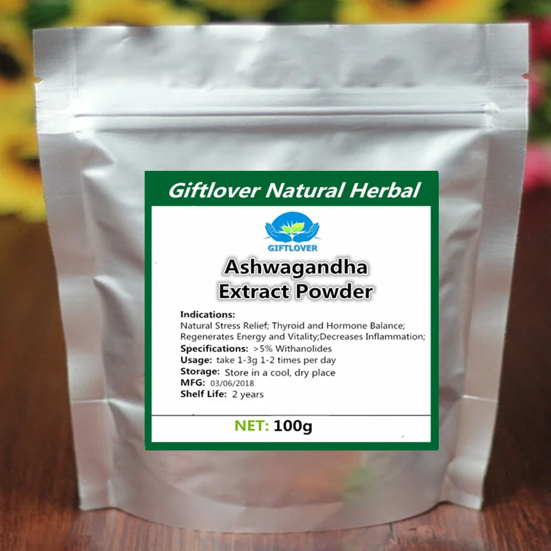 Чистый оригинальный порошок экстракта корня Ashwagandha с 5% витанолидами здоровая