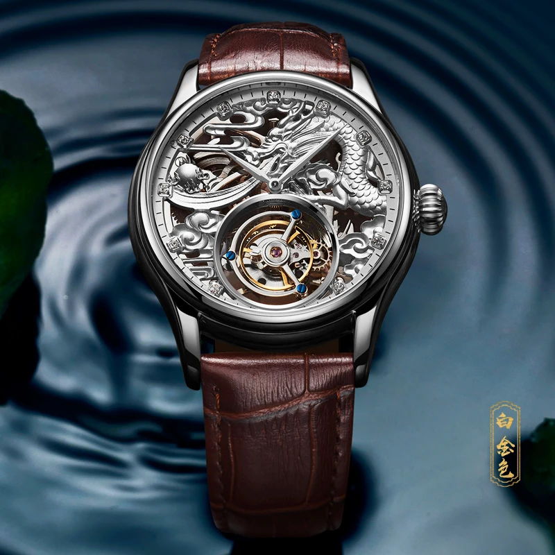 DOM Tourbillon часы для мужчин лучший бренд класса люкс водонепроницаемый кожаный