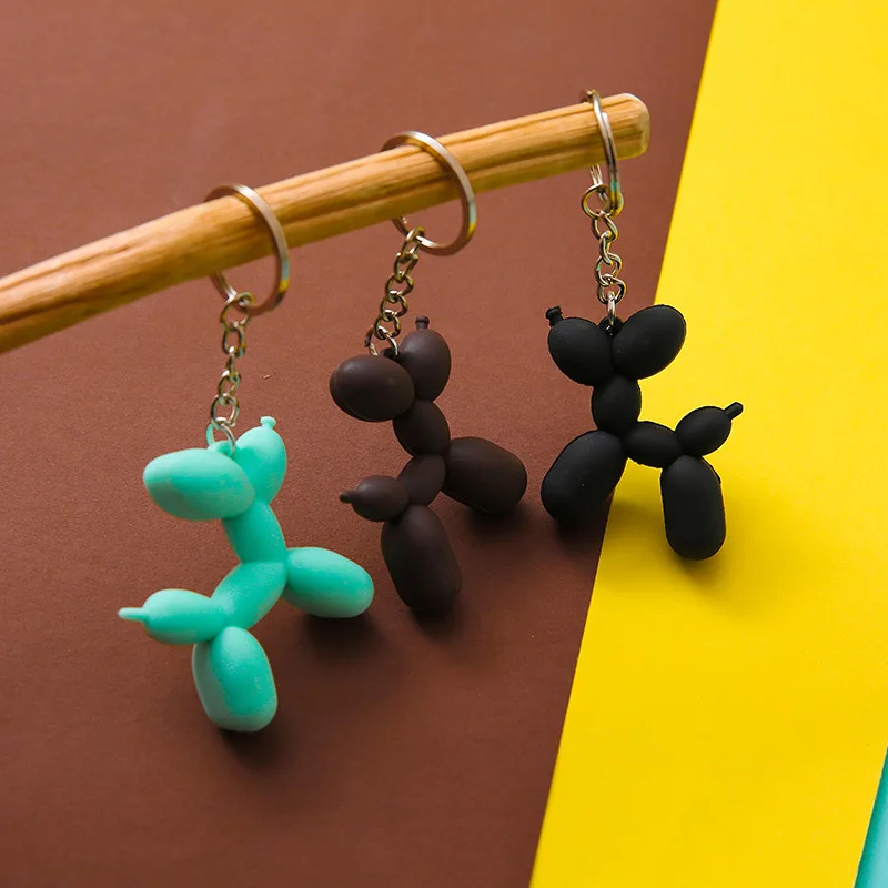 3Color Cartoon Balloon Dog Keyring Nice Gift 1Pcs Soft Rubber PVC Stereo Keychain DIY Pendant Car Interior Korean Style | Дом и сад