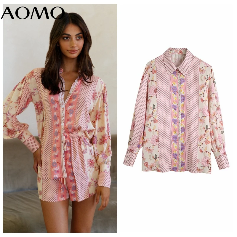 

Женская офисная блузка с длинным рукавом, с цветочным принтом