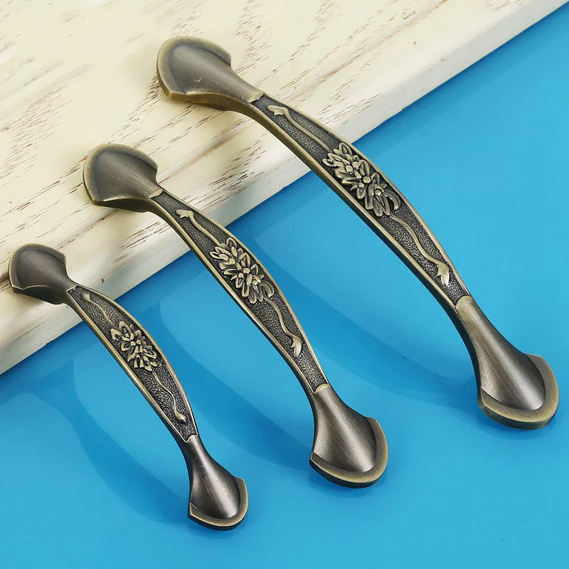 Дверные Ручки Современная сельская зеленая бронзовая встряхивающая ручка ящик