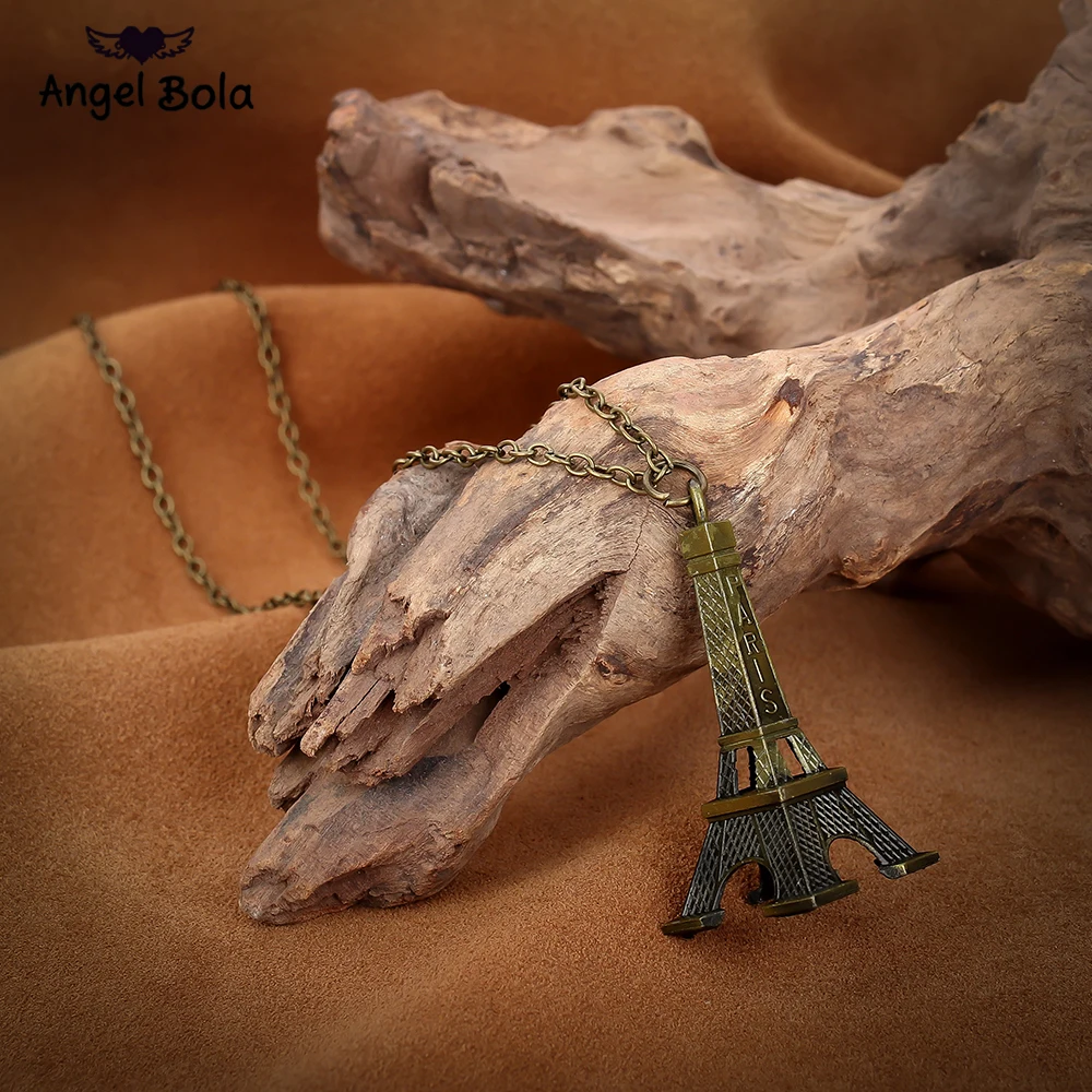 

10Pcs/Lot 2020 New Fashionable Quality Ancient Bronze Eiffel Tower Necklace Jewelry for Women New Gift