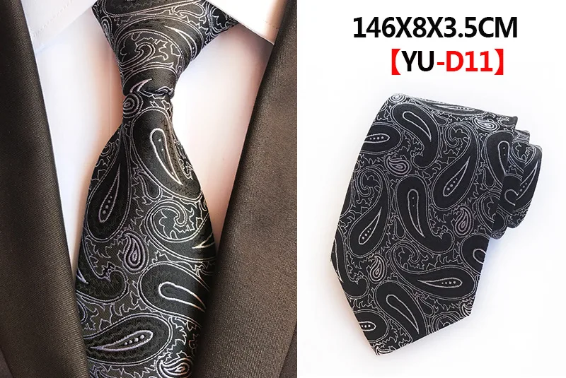 Классические мужские галстуки с пейсли 100% шелк новый дизайн на шею 8 см клетчатые