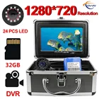 2021 Новейшая 7-дюймовая CD-карта 1200tvl HD Подводная камера для рыбалки Fish Finder 24pcs LED Lights Камера для подводной рыба