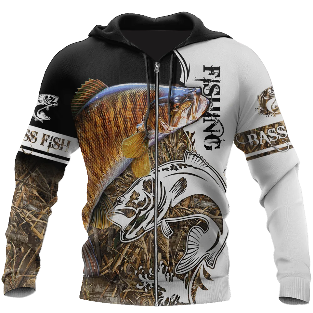

Recreational Bass Fishing 3D Printed Mens Hoodie Fashion Harajuku Streetwear Autumn Unisex Jacket Tracksuits