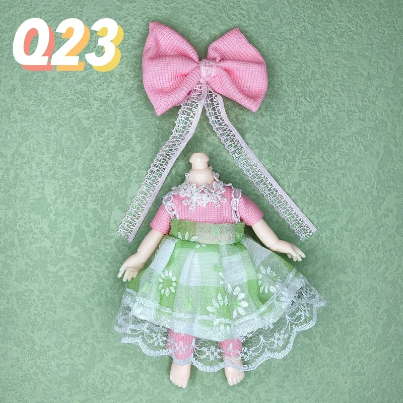 

16cm Doll Clothes 8 Points Dress Up Doll Clothes Accessories Fashion Dress Headdress Set Children Girls Toys Accessories Gifts