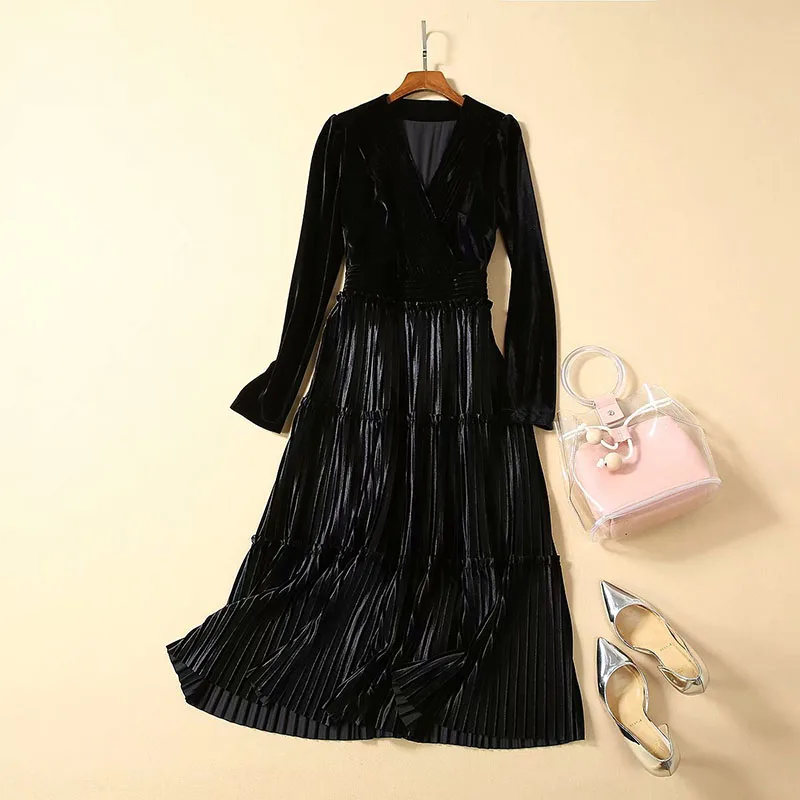 Высокое качество Новая мода 2019 дизайнерское подиумное Платье женское с длинным