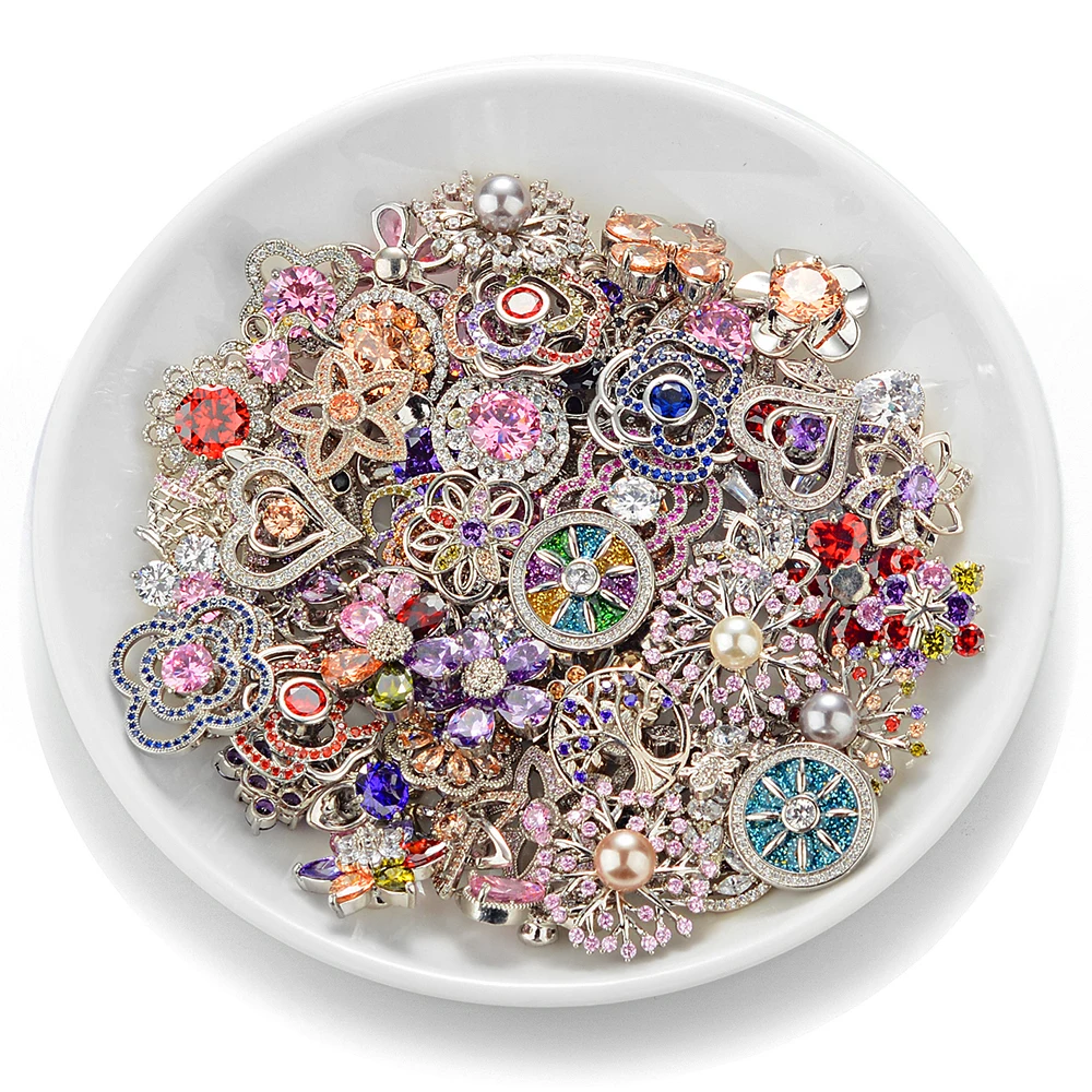 10pcs Newest Styles Zircon Snaps Mix Pack 18mm GingerSnaps Snap button Charms Jewelry VN-1977 | Украшения и аксессуары