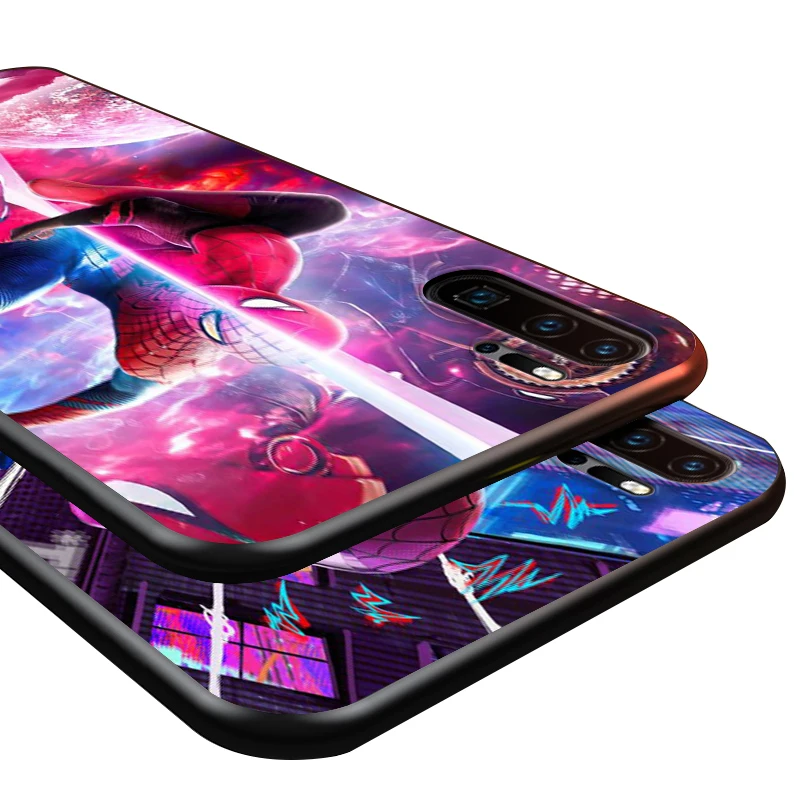 

Marvel spider man ART For Huawei P8 P9 P10 P20 P30 P40 P50 Lite E RU Pro 2017 2019 mini TPU Black Phone Case
