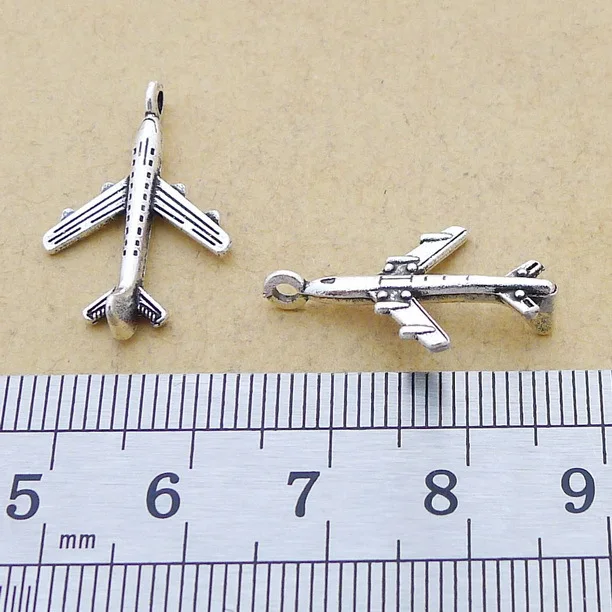 

Supplies For Jewelry Making 10pcs 15x23mm Antique Silver Color Aircraft Charms