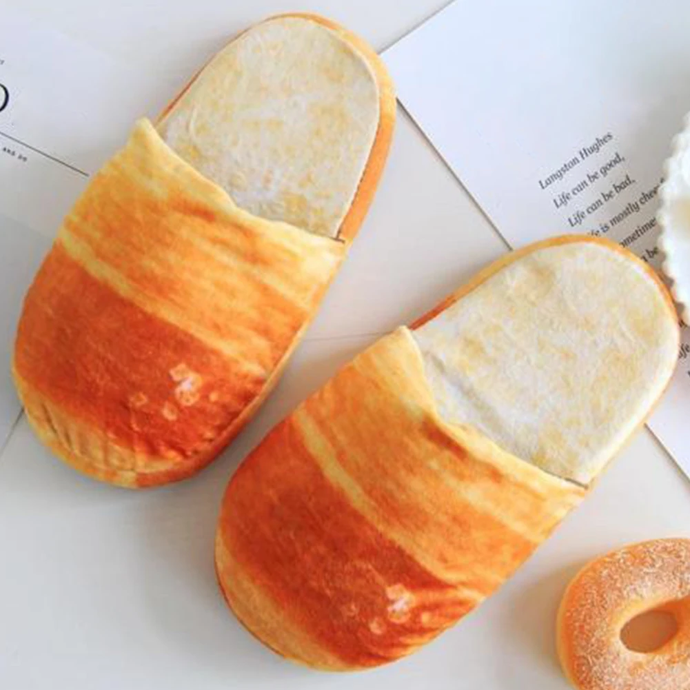 

Unisex Cute Indoor Slippers Lovers Bread Korean Style Couples Shoes Kawaii Warm
