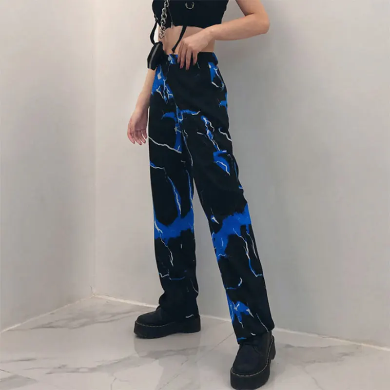 

Брюки спортивные женские с молнией, модные джоггеры, винтажные уличные штаны с завышенной талией и широкими штанинами, повседневные штаны, ...