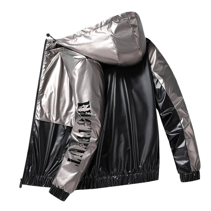 Мужская куртка-бомбер с капюшоном в стиле панк