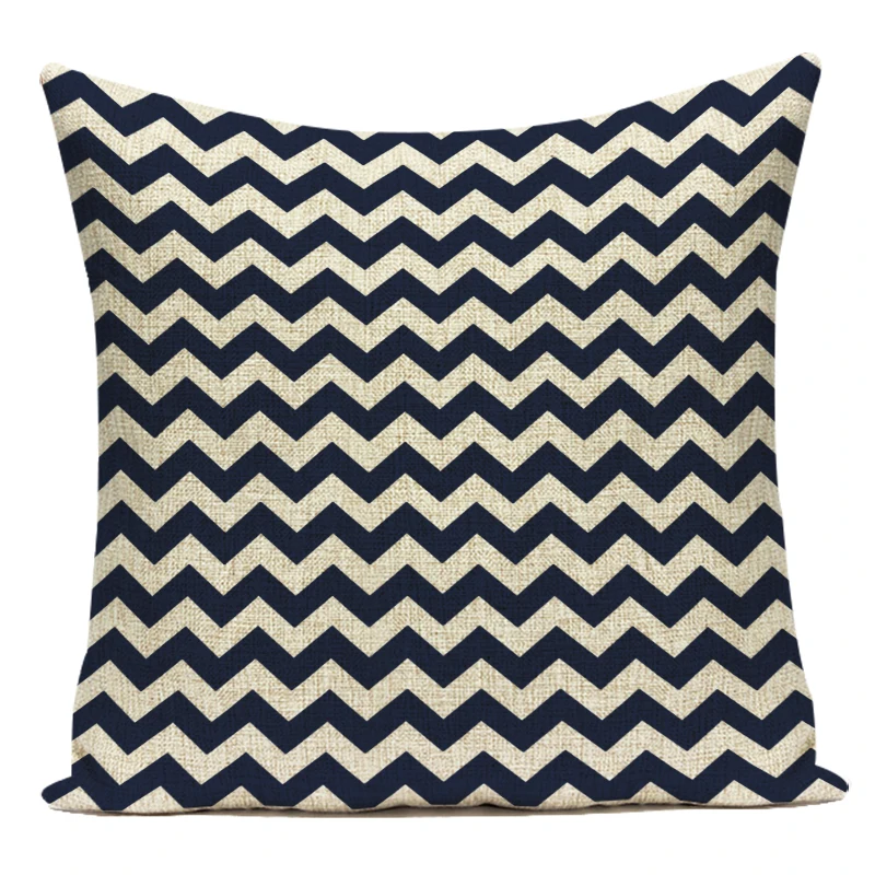 Синяя наволочка для подушки в скандинавском стиле океан средиземноморский