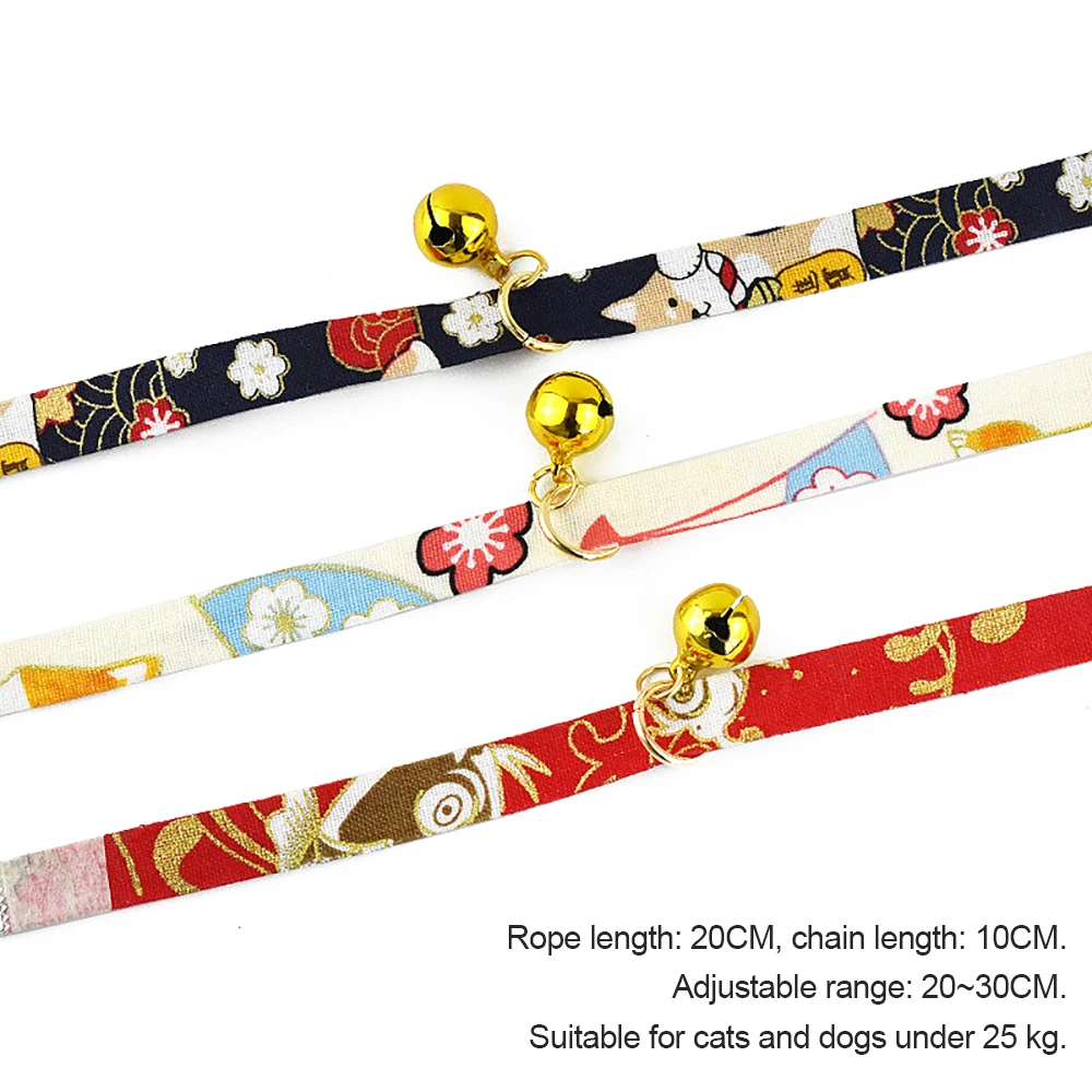 Хит японский стиль ветряной бант ошейник для кошки набор питомца колокольчик