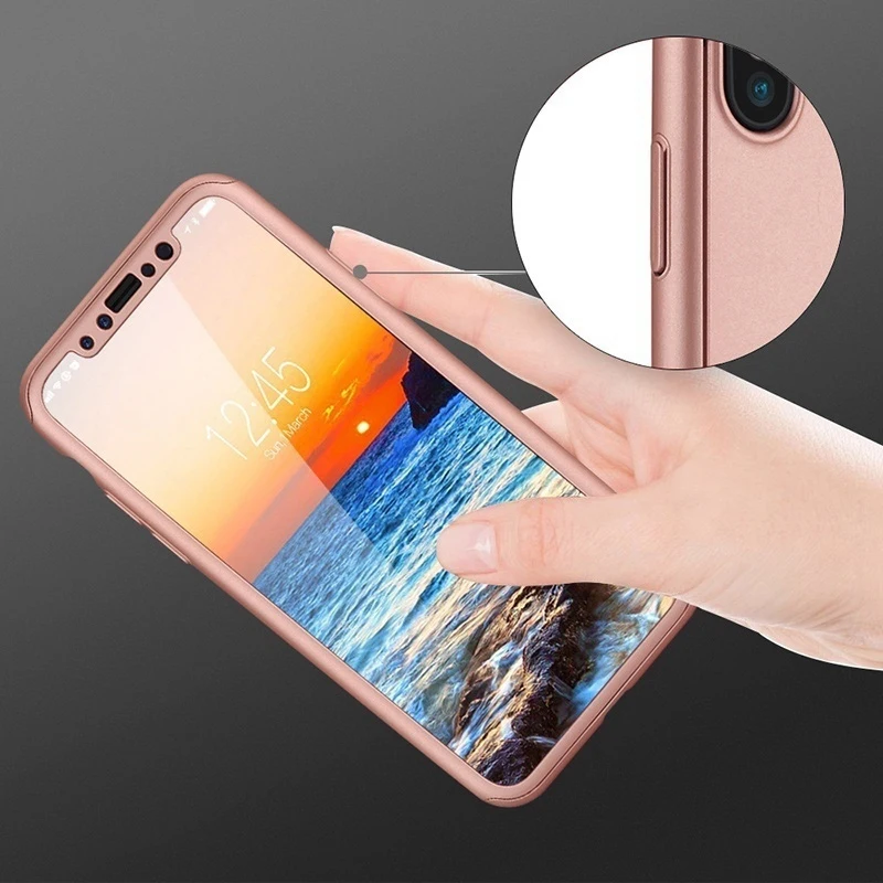 UPaitou Cases for iPhone SE 2020 11 Pro XR X XS Max 8 7 6 6S Plus Hard PC Case Luxury 360 Degree Full Cover with Tempered Glass |