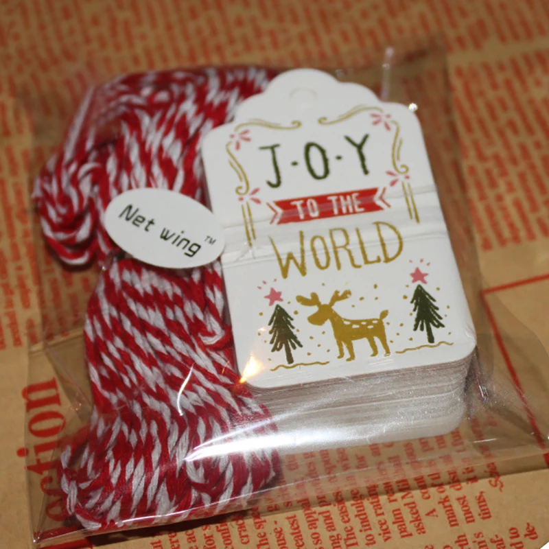 50 шт. многоцветные рождественские бумажные бирки для рождественской вечеринки