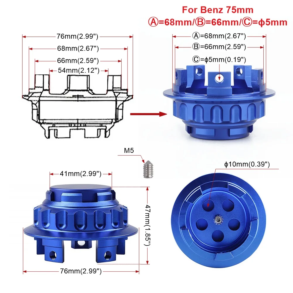 4 шт./комплект колпачки для ступицы колеса 75 мм