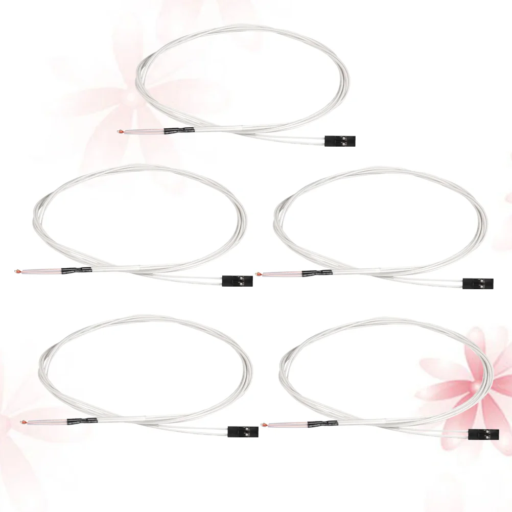 

5pcs White NTC 3950 Single-ended Glass Sealed Thermistor Temperature Sensor 100K 1% Resistant To 300 Degrees for 3D printer