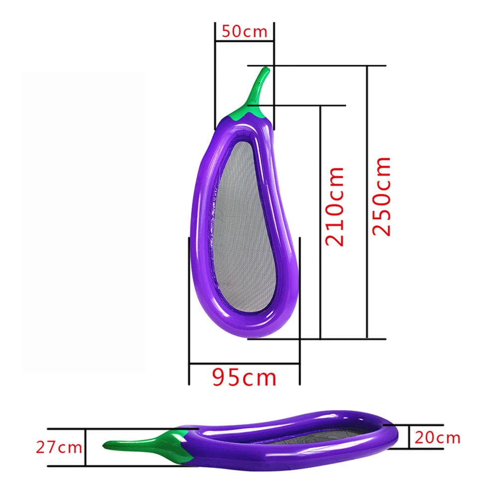 

PVC Floating Row Swimming Pool Inflatable Hammock Foldable Summer Beach Sports Toys Eggplant Water Pool Float Bed Lounger Chair