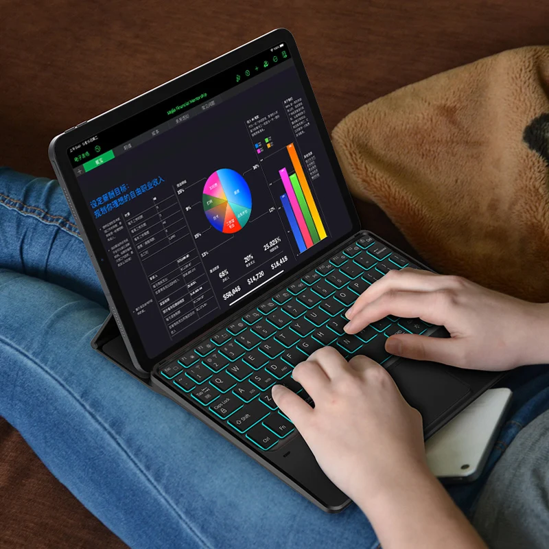 Клавиатура AJIUYU с тачпадом и подсветкой для Lenovo Tab P11 Plus Pro 12 6 M10 FHD P10 M8 HD M7 Yoga 11 13 Miix5 10