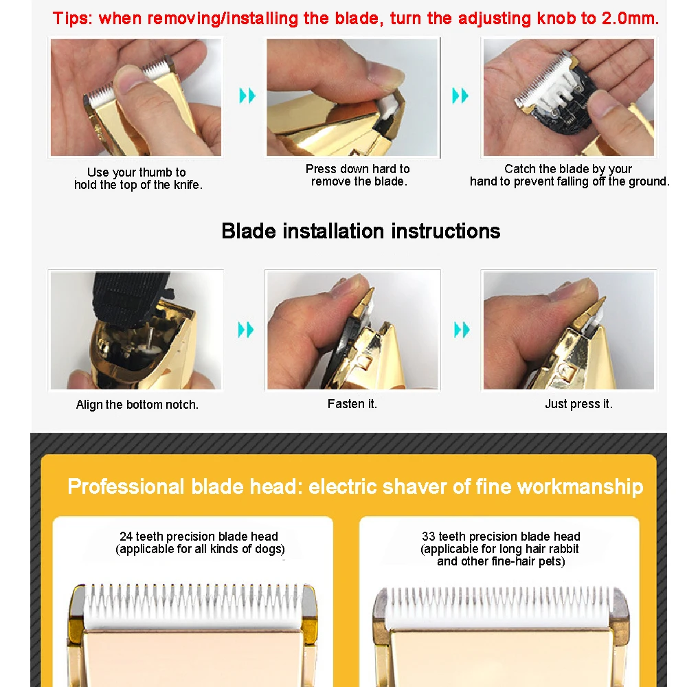 Pet Hair Clipper Professional Dog Trimmer Machine Rechargeable Electrical Low-noise Cat Animal Cutter Scissor K | Дом и сад