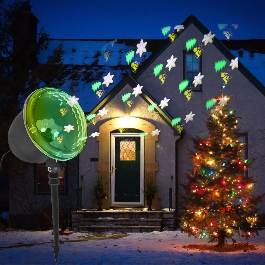 

100-240V 50 60HZ Outdoor Waterproof LED Projection Lamp Lawn Landscape Christmas Decor Spotlight length 3M Black Appearance