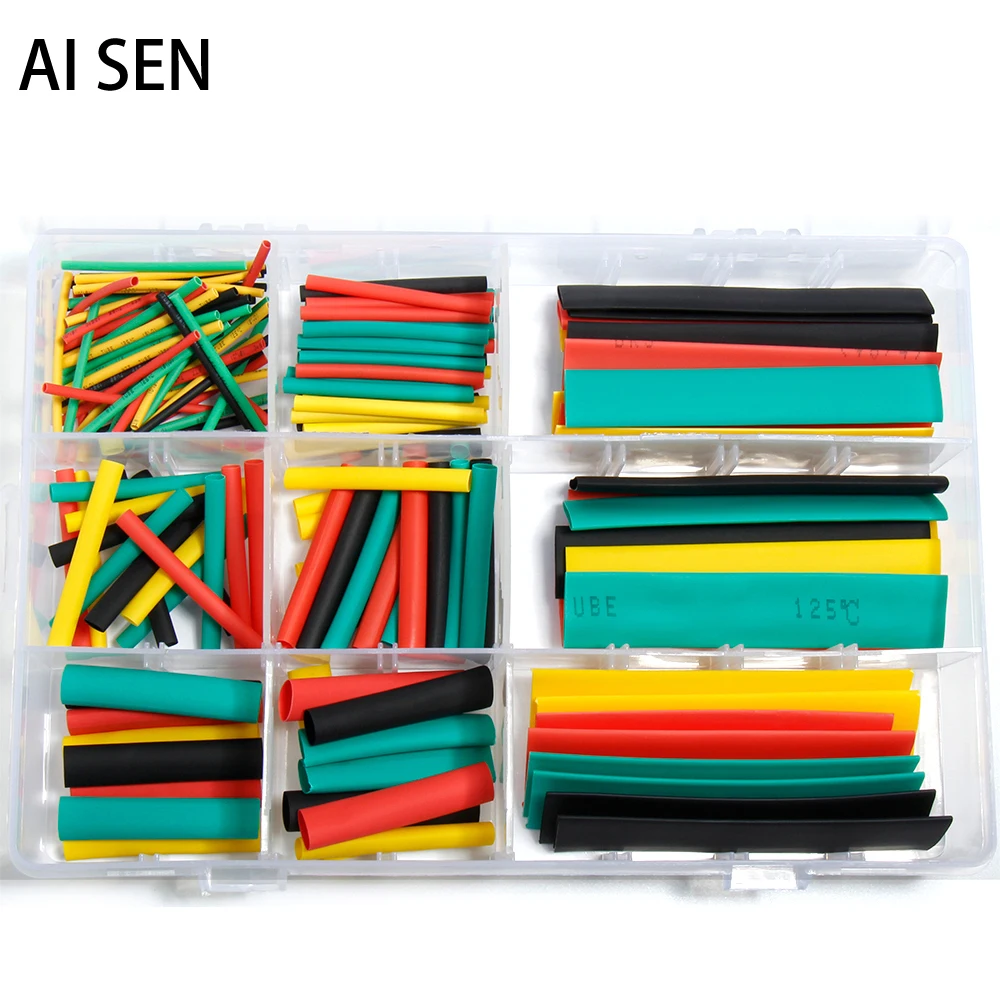 

Waterproof Electrical Insulated termoretractil Wrap Wire Sleeving 164pcs Polyolefin Tube Cable kit Shrinkage 2:1 Multicolor Set