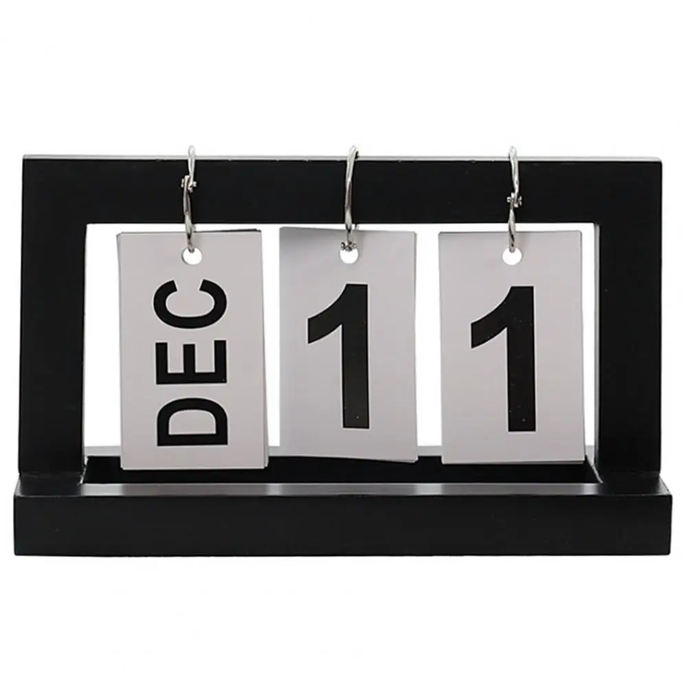 

Creative Home Wooden Reusable Flip Desktop Calendar Desk Ornament