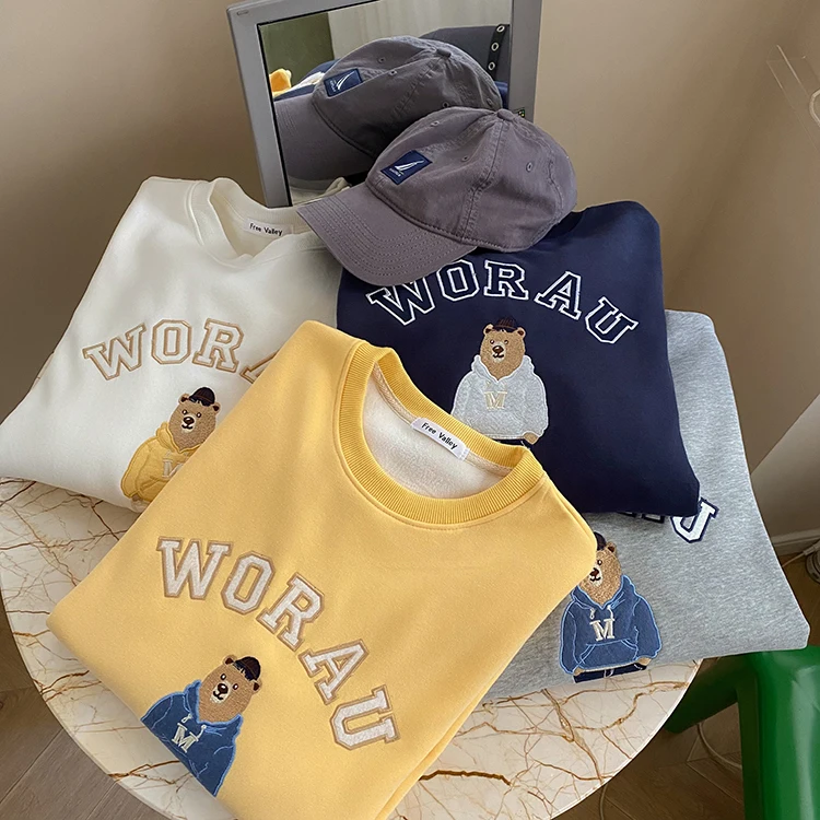 Женские толстовки в Корейском стиле толстый теплый свитшот с мультяшным