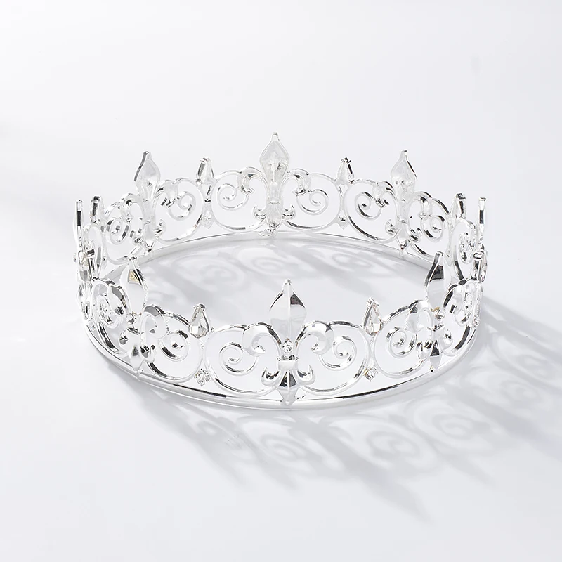 ESERES король корона для мужчин Полный Круглый Регулируемый Анти серебряные короны