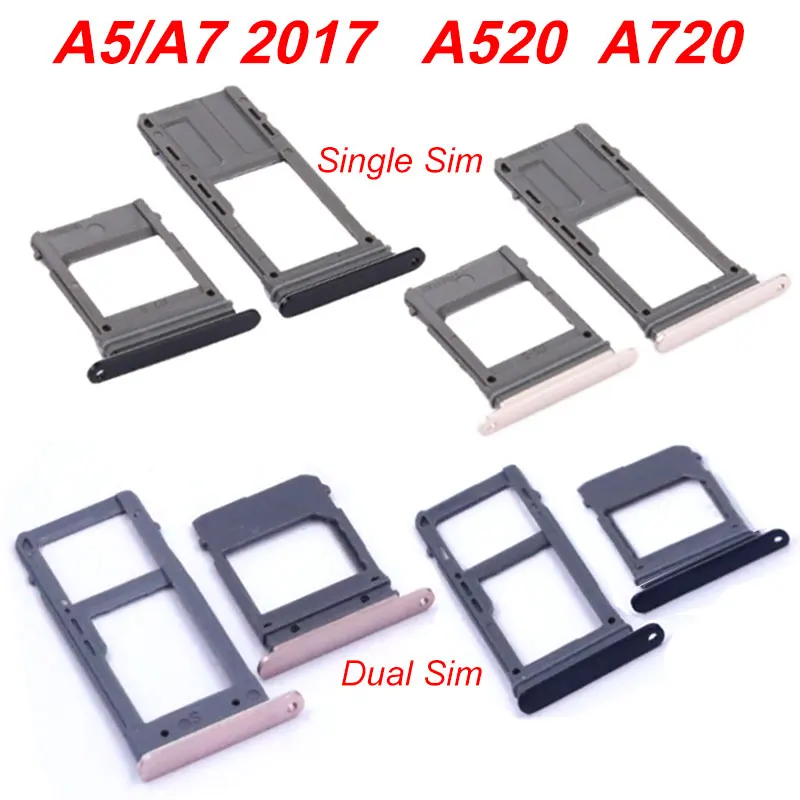 Для Samsung Galaxy A5 (2017) A520 A7 A720 с одной Sim картой и двумя картами лоток слот для SIM карты