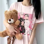 Женская футболка YURI On ICE, розовая свободная футболка с японским аниме, летняя, повседневная, забавная, шикарная, в стиле Харадзюку