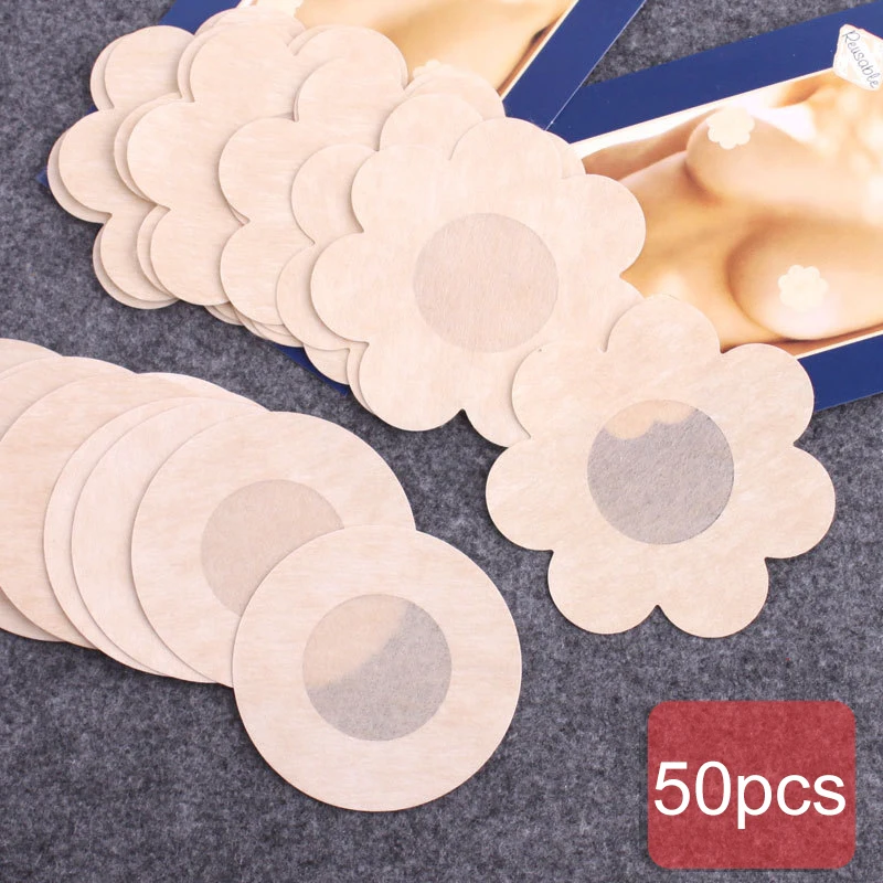 

50pcs Women's Invisible Breast Lift Tape Overlays on Bra Nipple Stickers Chest Stickers Adhesivo Bra Nipple Covers Accessories