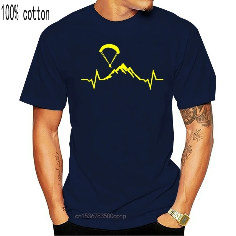 

Paraglider Ecg T Shirt Summer Men Cotton Short Sleeve T-Shirt Funny Hip Hop Tees Tops Harajuku Streetwear