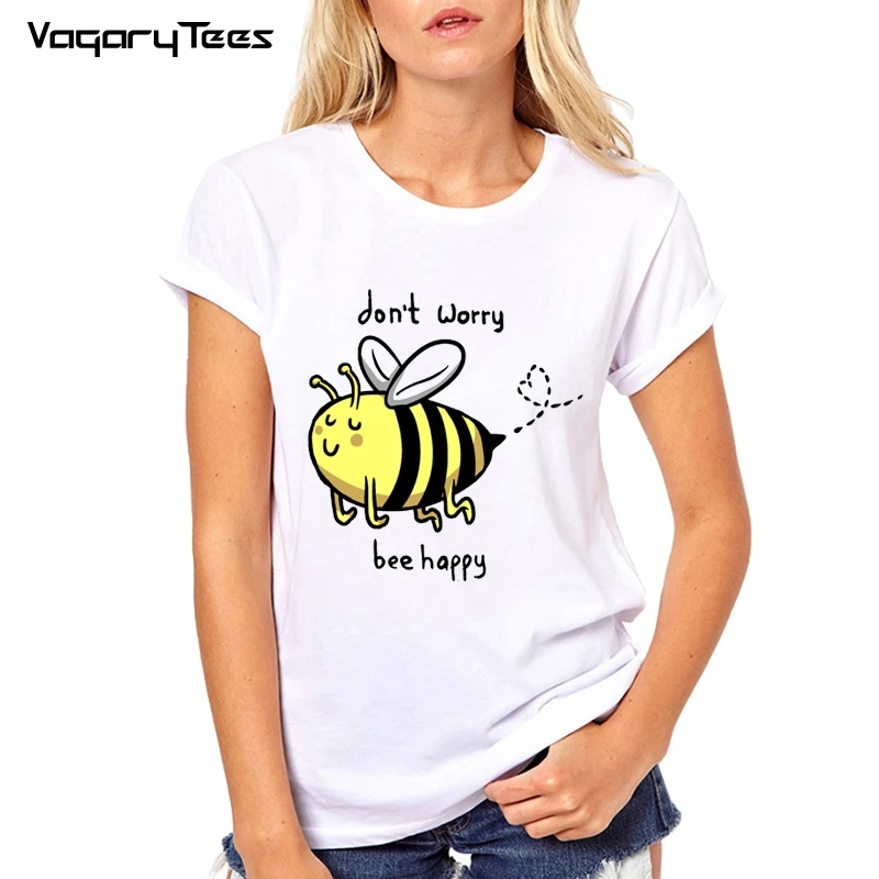 VagaryTees New summer T-shirt Cartoon Bee Print T Shirt Women Fashion Casual Harajuku Tshirt Female Graphic cute Tee top Clothes | Женская