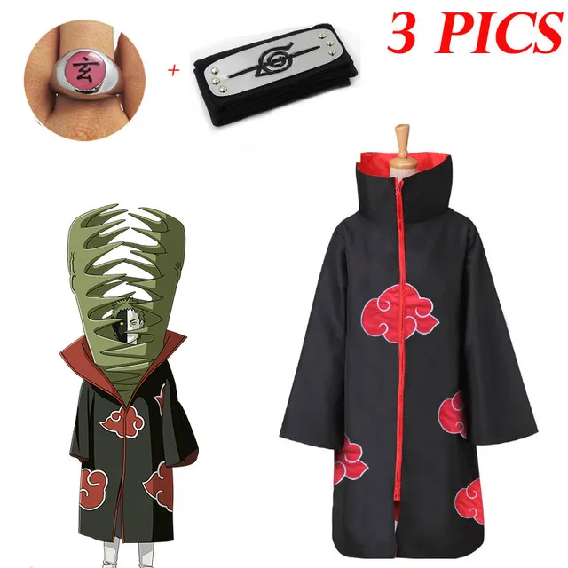 

Akatsuki Uchiha Tobi Obito Akatsuki Cosplay Costume Cloak Mask Halloween Man Woman Cosplay Costume Headband Accessories 3 PICS