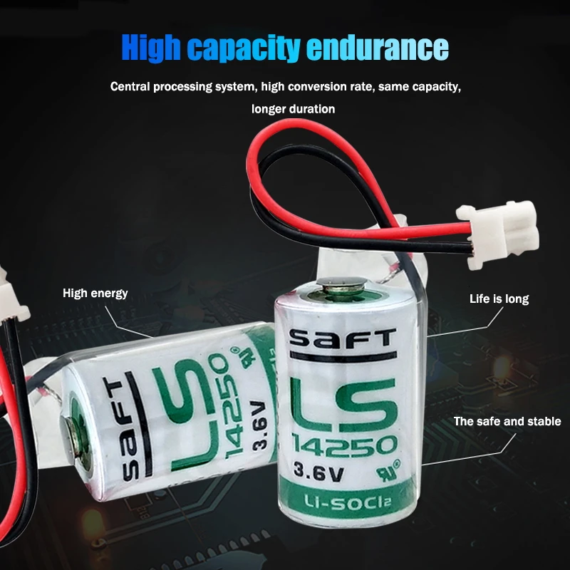 8 шт. SAFT 3 6 V LS14250 1/2AA 14250 1200mAh Li-SOCl2 батареи Замена ячейки + вилка для Mac компьютеров