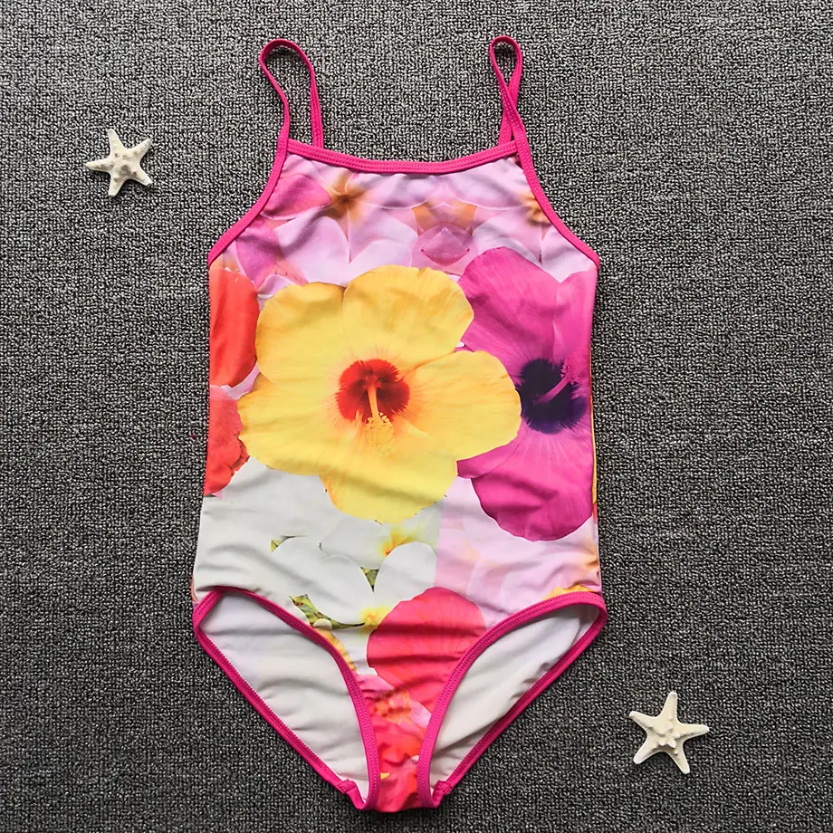 От 6 до 14 лет для девочек Одна деталь Плавание костюм детей с цветочным рисунком