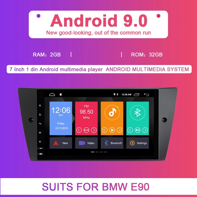 2G ram 1 Din Android 9 0 Автомобильный мультимедийный dvd плеер для BMW E90/E91/E92/E93 навигационное