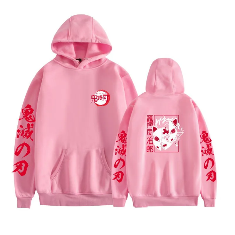 

Anime Demon Slayer Pullover Sweatshirt Women Men Tanjiro Kamado Costume Hoodies Harajuku Demon Slayer Kimetsu No Yaiba Sudadera