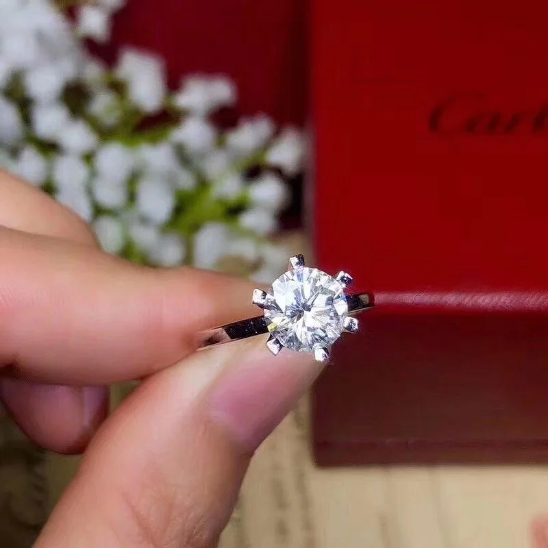 Kkmall магазин круглое серебряное кольцо Moissanite 3.00ct D VVS Роскошные Moissanite свадебное кольцо для женщин