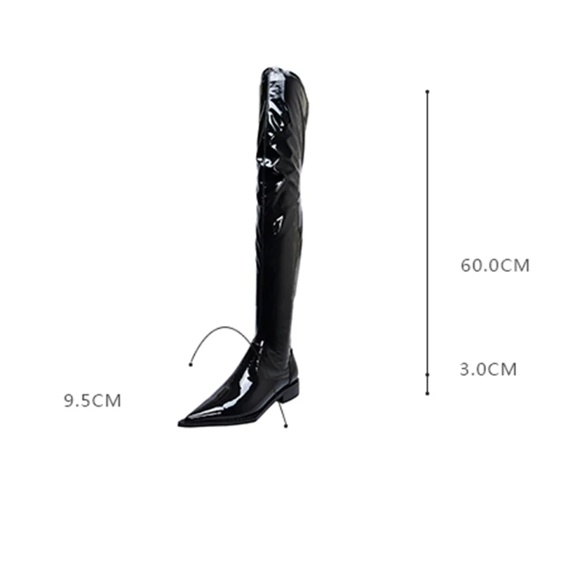 

New Square Heels Night Club Shoes Woman Winter Female Warm Long Riding Boots Women Genuine Leather Knee High Boots