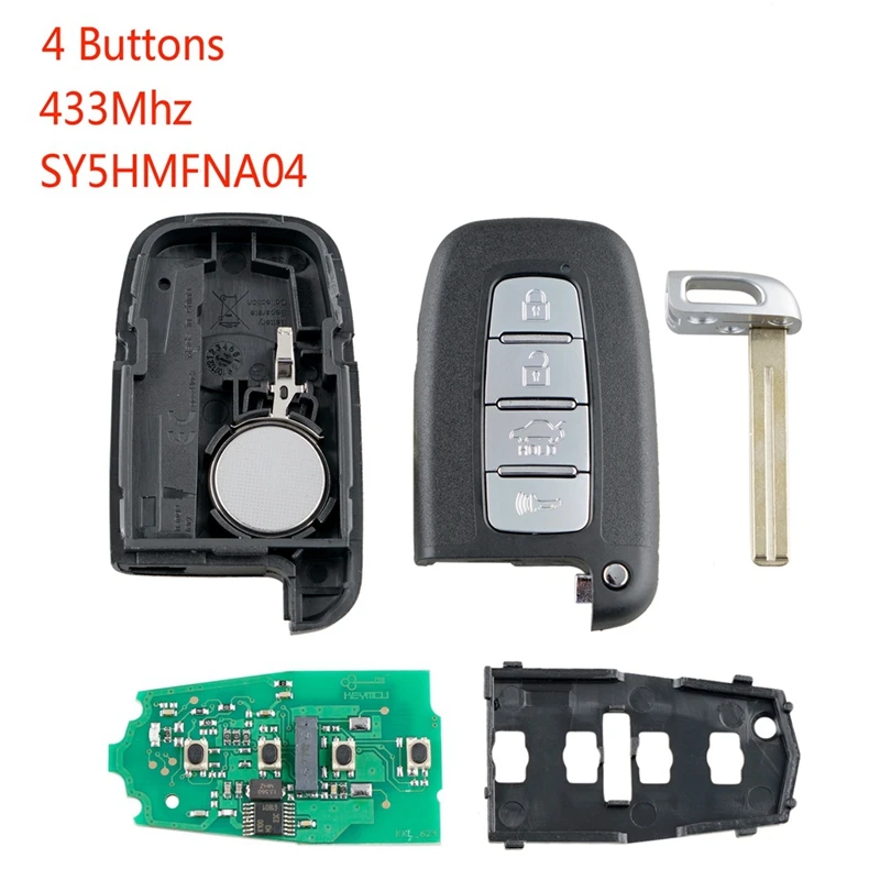 

Интеллектуальный Автомобильный ключ дистанционного управления 4 кнопки подходят для Hyundai Kia 433Mhz Sy5Hmfna04