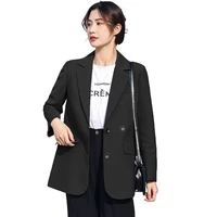 womens spring autumn jacket 2022 blazer fashion slim fitted designed coat solid color suit long sleeve plus size woman clothing