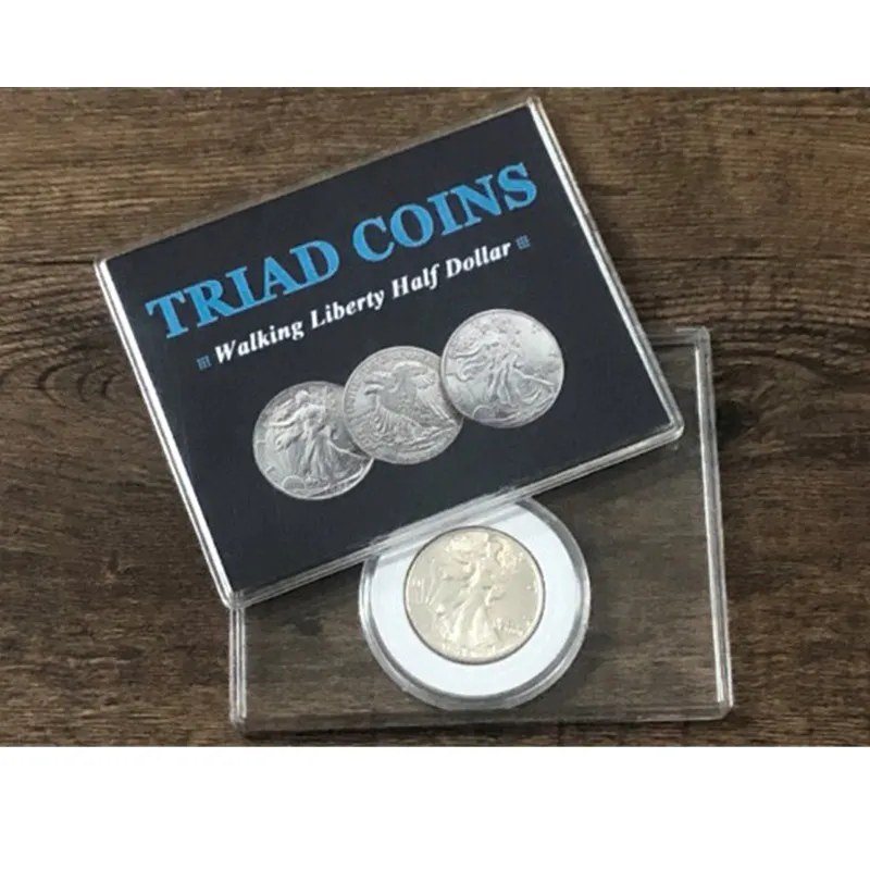 

Triad Coins (Walking Liberty Half Dollar Gimmick) By Joshua Jay Change Three Coin Magia Close Up Illusions Props Mentalism Fun