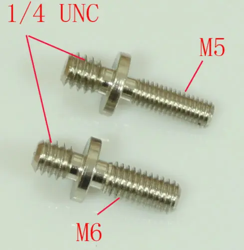 Винтовые адаптеры 65x1/4 &quotс резьбой на штекер M5 и M6 для камеры штатива (в упаковке