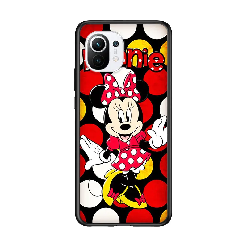 

Minnie Disney Mouse Cute for Xiaomi Mi 11 10T Note 10 Ultra 5G 9 9T SE 8 A3 A2 A1 6X Pro Play F1 Lite 5G Black Phone Case