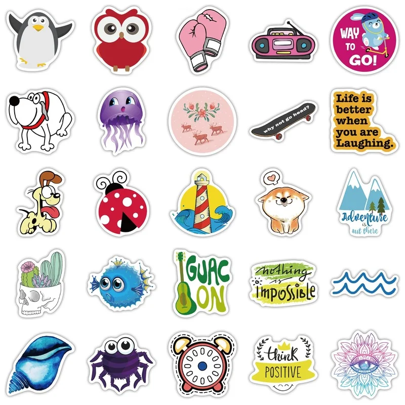 

10/50pcs Fresh Graffiti VSCO Stickers Girl Essential Stuff for Water Bottles Stickers Suitable for Luggage Laptop Trendy Sticker